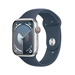 Apple Watch Series 9 GPS + Cellular Aluminio Plata Correa deportiva Azul M/L 45 mm
