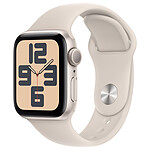 Apple Watch SE GPS + Cellular (2023) Starlight Aluminium Bracelet Sport Band Starlight 40 mm - M/L