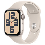 Apple Watch SE GPS + Cellular (2023) Correa deportiva de aluminio Starlight 44 mm - S/M
