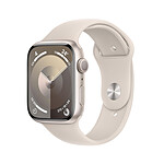 Apple Watch Series 9 GPS Aluminium Lumière Stellaire Bracelet Sport M/L 45 mm