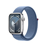 Apple Watch Series 9 GPS Aluminium Argent Boucle Sport Bleu 41 mm