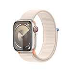 Apple Watch Series 9 GPS + Cellular Aluminium Lumière Stellaire Boucle Sport 41 mm