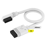 Cable Corsair iCue Link 90° 200 mm (x 2) - Blanco
