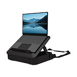 Support Ordinateur Portable Ergonomique En Alliage Aluminium - Améliore Posture, Ventilation Et Stabilité - Fournitures Bureau Noir Design Minimaliste