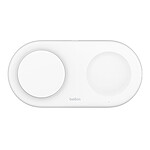 Belkin Chargeur Magsafe Qi2 15W + chargeur pour Airpods (Blanc)