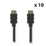 Nedis Pack of 10x high-speed HDMI cables with Ethernet Black (2 metres)