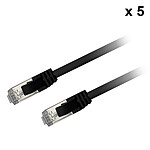 Textorm Set of 5x RJ45 CAT 6 FTP cables - male/male - 0.5 m - Black