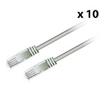 Textorm RJ45 CAT 5E UTP cable - male/male - 0.5 m - White (x 10)