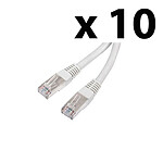 RJ45 category 6 U/UTP 2 m cable (Beige) (x 10)