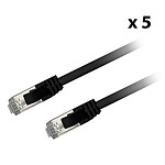 Textorm RJ45 CAT 6 FTP cable - male/male - 2 m - Black (x 5)