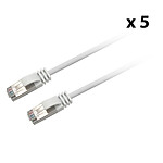 Textorm RJ45 CAT 6 FTP cable - male/male - 3 m - White (x 5)