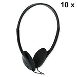 MCL Pack of 10x Wired Stereo Headphones with Volume Control