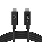Cable USB-C a USB-C Belkin USB4 20 Gbps - Macho/Macho (Negro) - 2 m.