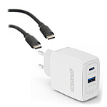 Caricatore da parete INOVU 65 W USB-C Power Delivery GaN + cavo TEXTORM USB-C 3.1 Gen 2 (10 Gbps) - Maschio/Maschio - 1 M.