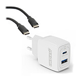 Cargador USB-C Power Delivery de 25 W INOVU + Cable USB-C 3.1 Gen 2 (10 Gbps) TEXTORM - Macho/Macho - 1 M.