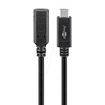 Cable USB 3.1 Tipo-C Goobay (1 m) Negro.