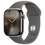 Apple Watch Series 10 GPS + Cellular 42 mm Correa deportiva de titanio natural gris mineral M/L.