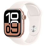 Apple Watch Series 10 GPS + Cellular 42 mm Aluminium Rose Gold Sport Band Soft Pink S/M .