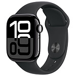 Apple Watch Series 10 GPS + Cellular 42 mm Aluminium Noir de Jais Bracelet Sport Noir M/L