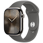 Apple Watch Series 10 GPS + Cellular 46 mm Correa deportiva de titanio natural gris mineral M/L.