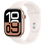 Apple Watch Series 10 GPS + Cellular 46 mm Aluminium Rose Gold Sport Band Soft Pink S/M .