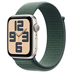 Pulsera deportiva Apple Watch SE GPS (2024) 44 mm Aluminio Luz Estelar Verde Lago .