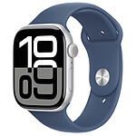 Apple Watch Series 10 GPS 46 mm Aluminium Silver Sport Denim Band S/M .