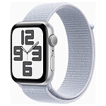 Apple Watch SE GPS (2024) 44 mm Aluminium Argent Bracelet Sport Textile Nuée Bleue