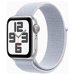 Apple Watch SE GPS (2024) 40 mm Aluminium Silver Textile Sport Band Blue Cloud .