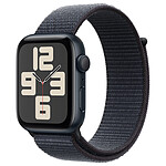 Apple Watch SE GPS (2024) 44 mm Correa deportiva de aluminio Textil medianoche Tinta púrpura .