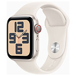 Apple Watch SE GPS + Cellular (2024) 40 mm Aluminium Lumière Stellaire Bracelet Sport Lumière Stellaire M/L