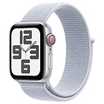 Apple Watch SE GPS + Cellular (2024) 40 mm Aluminium Silver Sport Textile Band Blue Cloud .