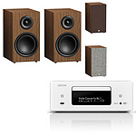 Denon RCD-N12DAB White + Triangle Elara LN01 Oak with double grille.