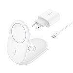 Belkin Chargeur Magsafe Qi2 15 W pour Iphone Stand et Airpods 2 en 1 - Blanc