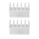 Nedis Set di 2 clip per cavi Click &amp; Go - 5 slot fino a 7,1 mm - Bianco .