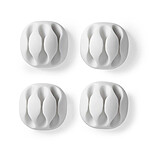 Nedis Lot de 4 Mini clips de câbles - 3 slots jusqu'à 5.3 mm - Blanc