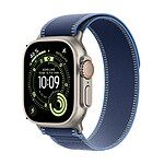 Apple Watch Ultra 3 GPS + Cellular 49 mm Titane Naturel Boucle Trail Bleu/Bleu Vif M/L