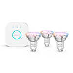 Philips Hue White and Color Ambiance Kit de démarrage Essential GU10 4.7W Bluetooth x 3 Philips Hue White and Color Ambiance Kit de démarrage Essential GU10 4.7W Bluetooth x 3