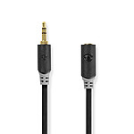 Cable alargador de audio estéreo Nedis de 3,5 mm macho/hembra chapado en oro (5 metros) Antracita