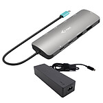 i-tec USB-C Metal Nano 2x Display Docking Station Power Delivery 100W + Adaptateur secteur 100W