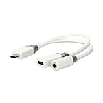 Nedis Adaptateur USB-C vers USB-C/Jack 3.5 mm (M/F) - 0.10 m - Blanc
