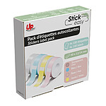 UPrint Pack de 4x Rouleaux de 180 étiquettes adhésives Pastels 14 x 40 mm pour Stick Easy UP21