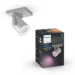Philips Hue White &amp; Colour Ambiance Connected Spotlight ARGENTA - 5.7W - Aluminium