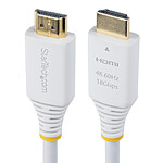 StarTech.com Câble HDMI 2.0 Certifié Premium haut débit 18Gbps 4K 60Hz de 3 m Blanc