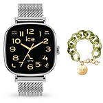 Ice Watch Ice Smart SQ 2.0 1.7 Argent + Bracelet Chaine Opaline Vert OFFERT ! Ice Watch Ice Smart SQ 2.0 1.7 Argent + Bracelet Chaine Opaline Vert OFFERT !