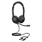 Jabra Evolve2 30 SE USB-A MS Stéréo avec adaptateur USB-C/A Noir