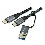 MCL Câble 2-en-1 USB-C 3.1 vers USB-C / USB-A (2 m)