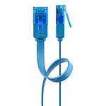 Goobay Câble RJ45 Plat Cat 6a U/UTP 1 m (Bleu)