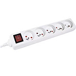Dexlan Multiprise 5 prises avec interrupteur (Blanc)