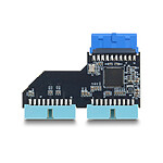 DeLock Adaptateur USB 3.0 20 broches vers 2x USB 20 broches